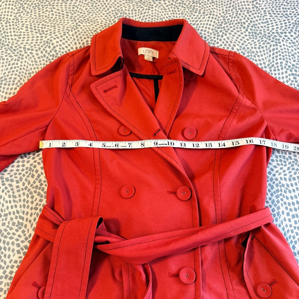 LOFT | Vibrant Red Trench Coat - Picture 2 of 5